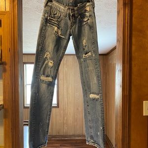 Distressed replay jeans